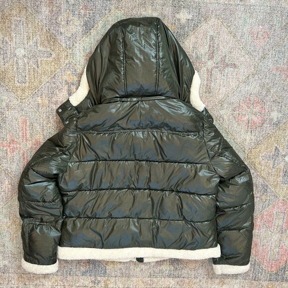 French Connection Green Sherpa Trim Puffer Coat Women's Size XL - Picture 7 of 13